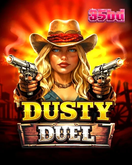 Dusty Duel স্লট গেমের ইন্টারফেস এবং ওয়াইল্ড ওয়েস্ট থিম