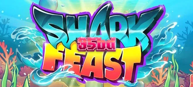 Shark Feast স্লট গেমের উজ্জ্বল এবং রঙিন সমুদ্রের তলদেশের দৃশ্য